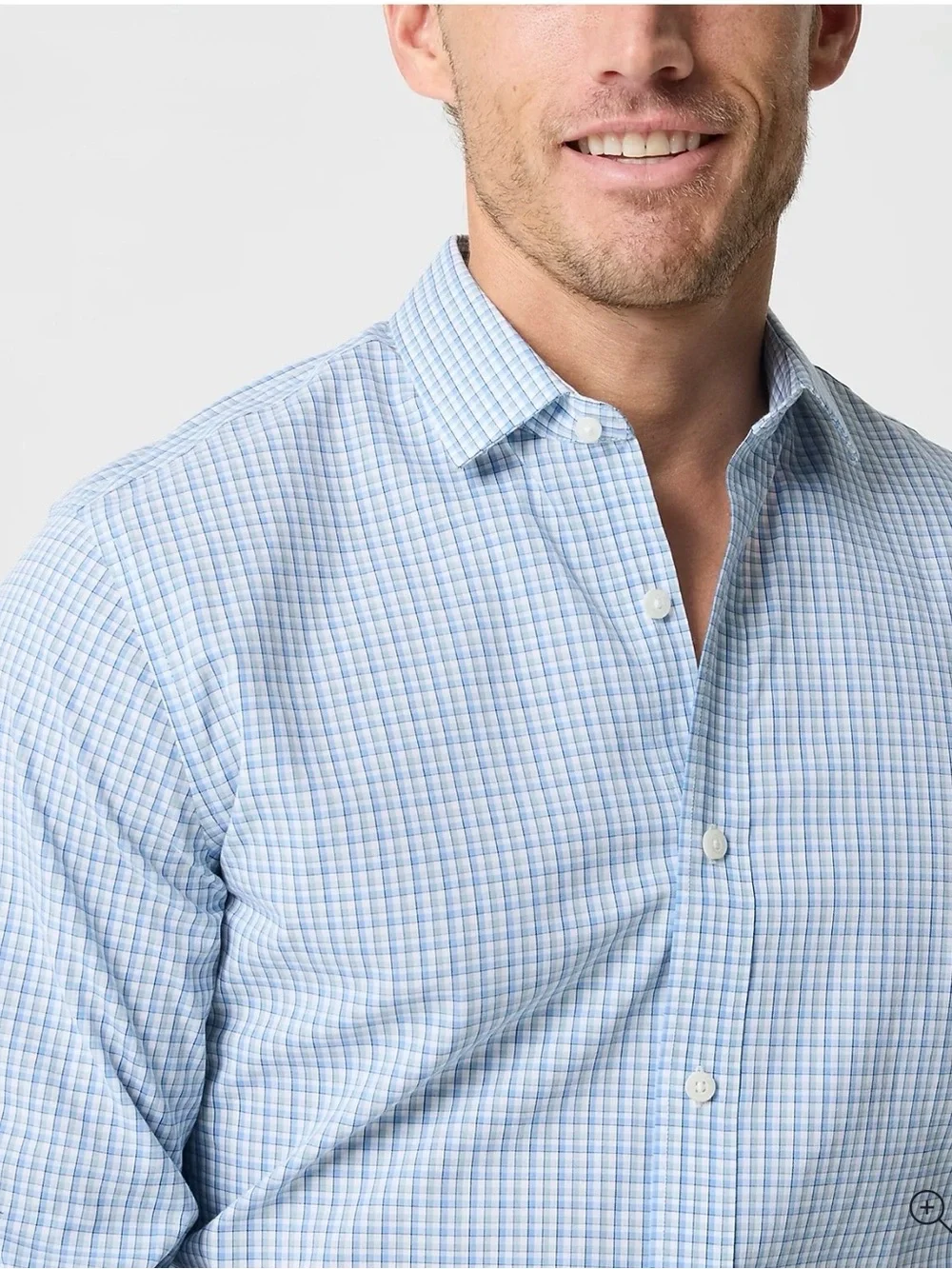 J. Crew Slim Fit Light Blue Micro-Check Dress Shirt